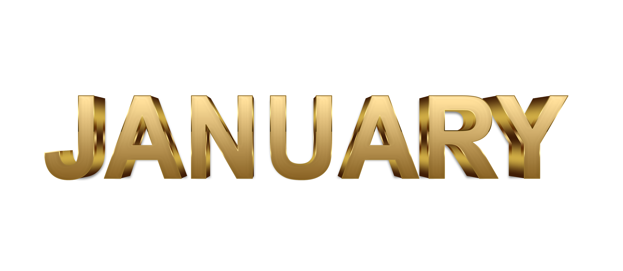 January word png, January png,  WORD January gold text typography PNG images free
